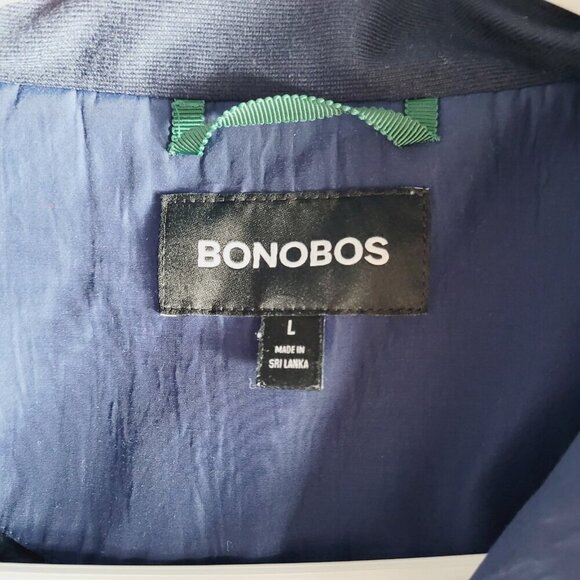 BONOBOS Full Zip Snap Element Jacket Sz L Navy Blue Pockets Cotton Nylon Stretch - Picture 3 of 14